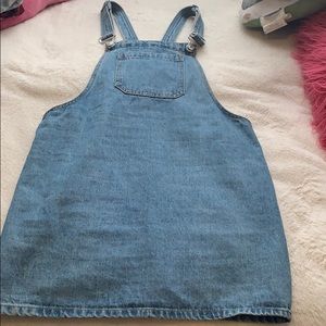Light wash jean overall